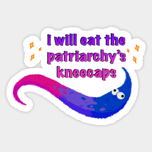 Bi pride worm eats the patriarchy Sticker